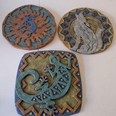 Native American Navajo Hand Painted Ceramic Wall Decor
