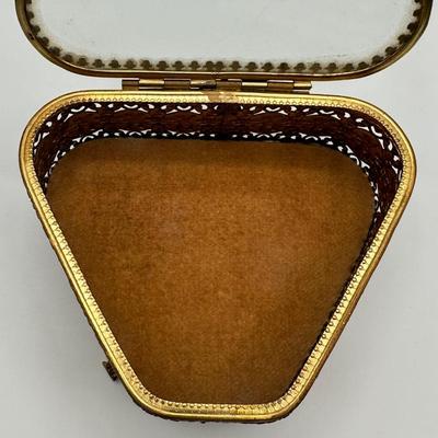 Victorian Gold & Beveled Glass Footed Jewelry Case
