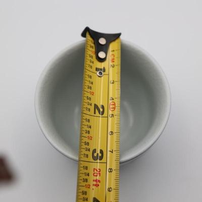 Pier 1 Imports Porcelain Hand Painted White Blue Tea Pot & Four Cups Set