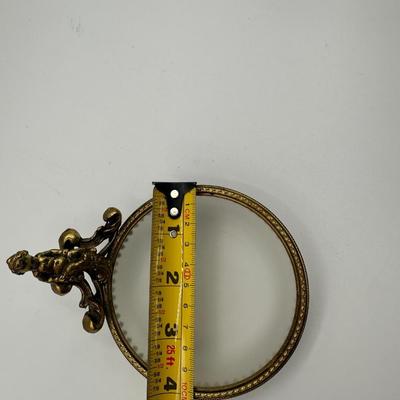 Vintage Brass and Glass Cherub Dish