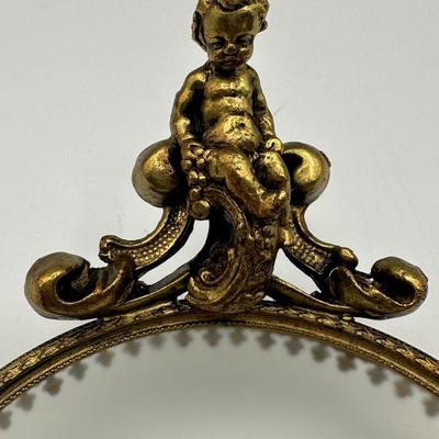 Vintage Brass and Glass Cherub Dish