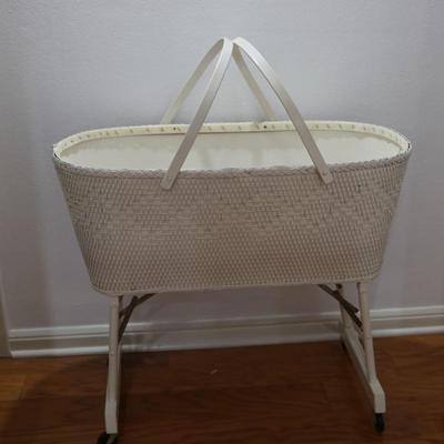 Vintage Wheeled Folding Baby Bassinet