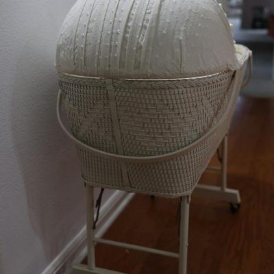 Vintage Wheeled Folding Baby Bassinet