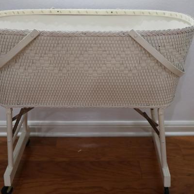 Vintage Wheeled Folding Baby Bassinet