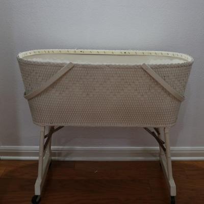 Vintage Wheeled Folding Baby Bassinet