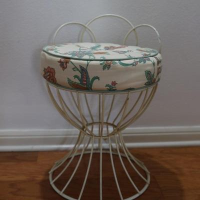 Vintage Metal Vanity Chair Stool