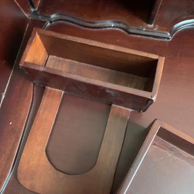 Chippendale Style Solid Wood Desk w/ Hidden Drawer