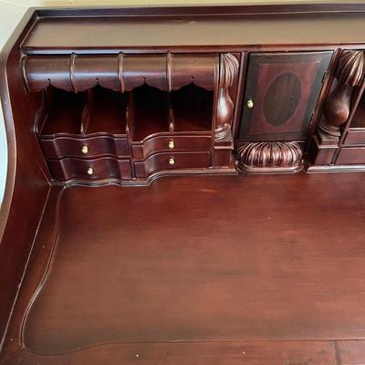 Chippendale Style Solid Wood Desk w/ Hidden Drawer