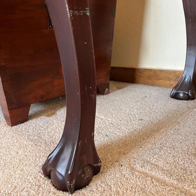 Chippendale Style Solid Wood Desk w/ Hidden Drawer