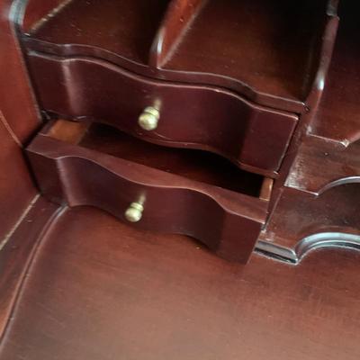 Chippendale Style Solid Wood Desk w/ Hidden Drawer