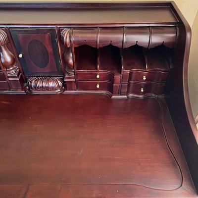 Chippendale Style Solid Wood Desk w/ Hidden Drawer