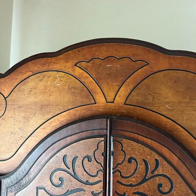 Vintage Carved Wood Armoire Wardrobe