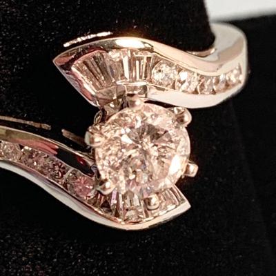14k White Gold Diamond Estate Ring 5.70 grams