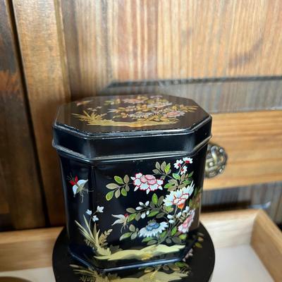 Mixed Decorative Lot - Vintage, Tins, Asian Decor