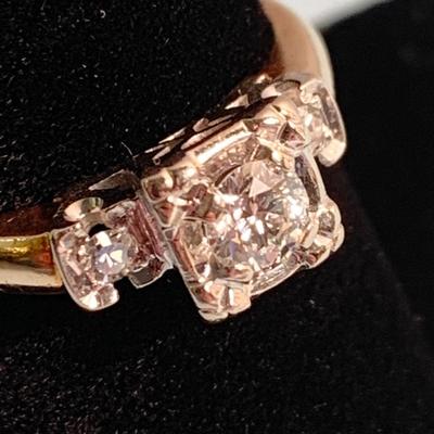 14k Gold Diamond Estate Ring 3.12 grams