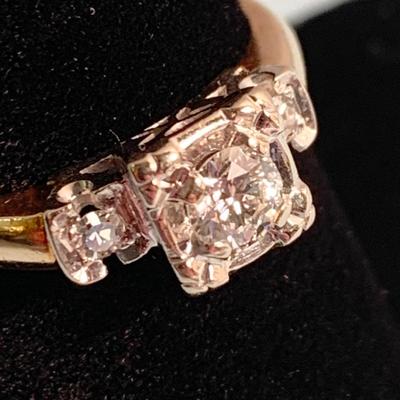 14k Gold Diamond Estate Ring 3.12 grams