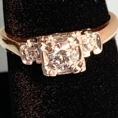 14k Gold Diamond Estate Ring 3.12 grams