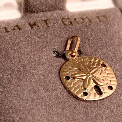 14k Gold Sand Dollar Pendant