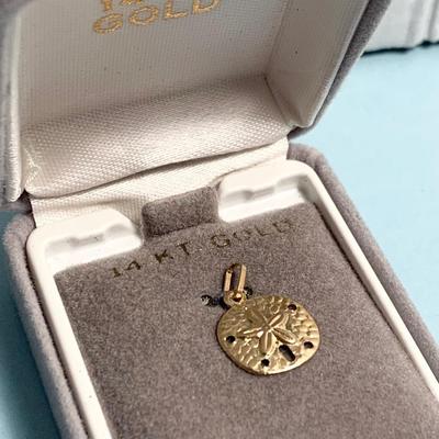 14k Gold Sand Dollar Pendant