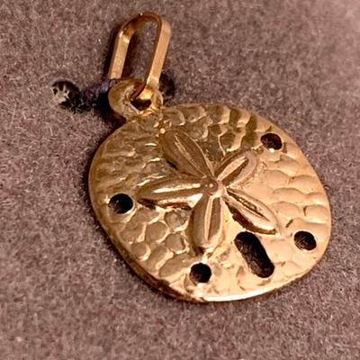 14k Gold Sand Dollar Pendant