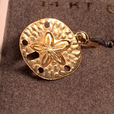 14k Gold Sand Dollar Pendant