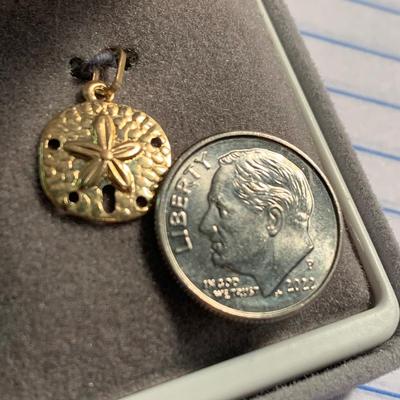 14k Gold Sand Dollar Pendant