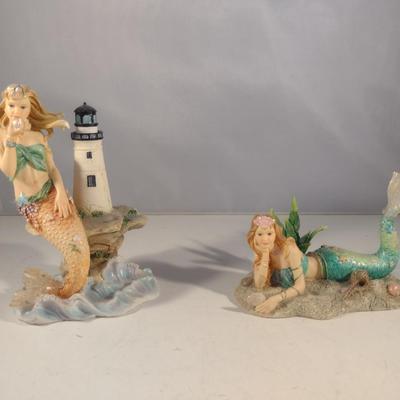 Pair of 'Syrens of the Sea' Mermaid Figurines