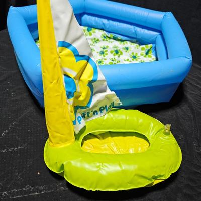 Vintage 1980’s Barbie Blow Up Pool, Sailboat, chairs and more