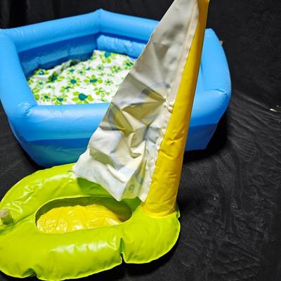 Vintage 1980’s Barbie Blow Up Pool, Sailboat, chairs and more