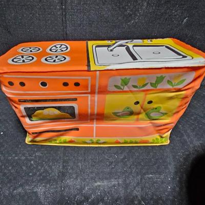 Vintage BARBIE PUFF & PLAY Inflatable Blow Up Dinette Furniture 1977 with inflatable kitchen