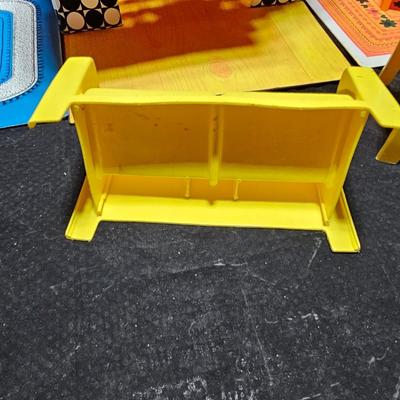 Mod Barbie Family House 1968 Has some accessories and two barbie dolls -roof is damaged