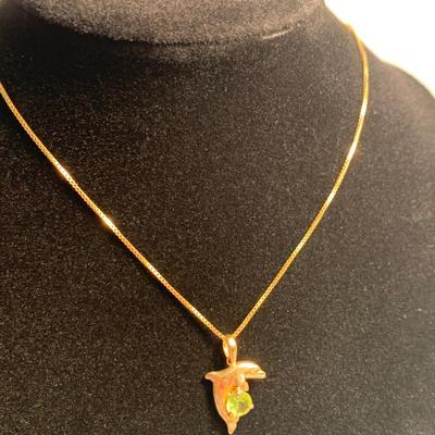 14k Gold Necklace w/ Dolphin Pendant