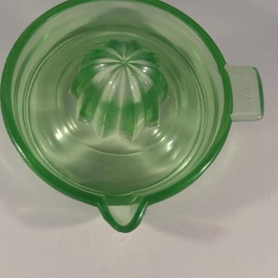 Vintage Fire King Uranium Glass Citrus Juicer