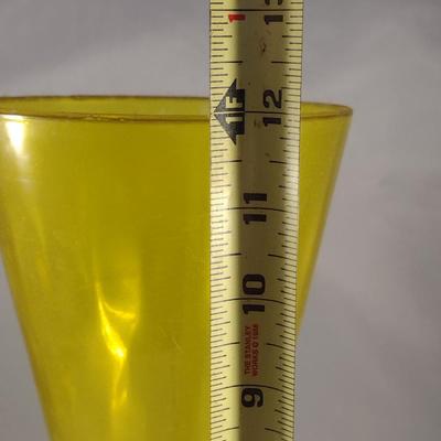 Tall Sunshine Yellow Glass Vase- Approx 12" Tall
