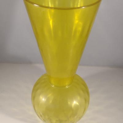 Tall Sunshine Yellow Glass Vase- Approx 12" Tall