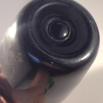 Pair of Black Glass Vases