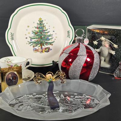 LOT 283: Christmas Lot With SNOW BABIES, MIKASA Platter, and More