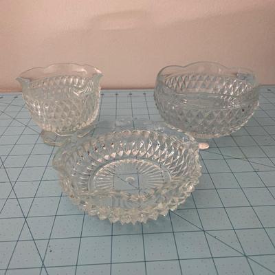 3 diamond cut bowls