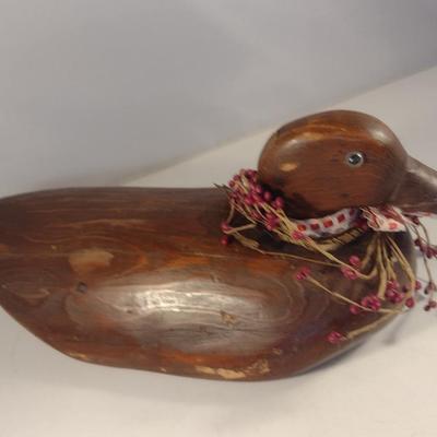 Vintage Wooden Duck Decoy- Approx 13" Long