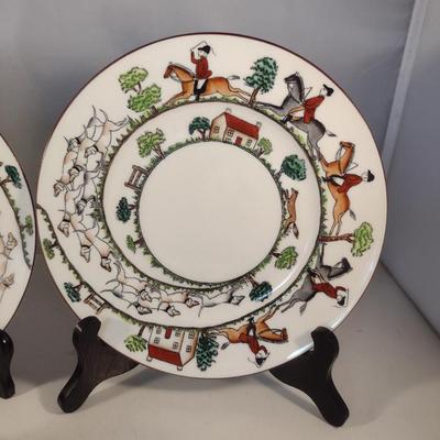Staffordshire Fox Hunt Design China- 6 Pieces