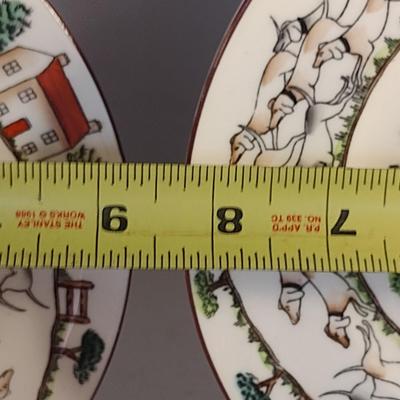 Staffordshire Fox Hunt Design China- 6 Pieces