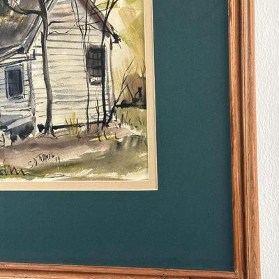 Signed Original Framed Painting, 1954