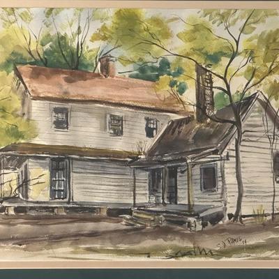 Signed Original Framed Painting, 1954