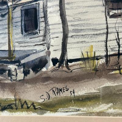 Signed Original Framed Painting, 1954