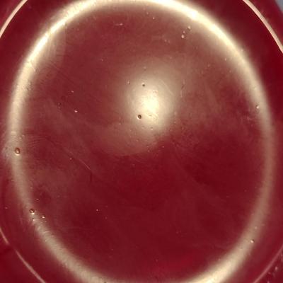Ruby Red Glass Cookie Jar with Lid- Approx 5 1/4" in Diameter