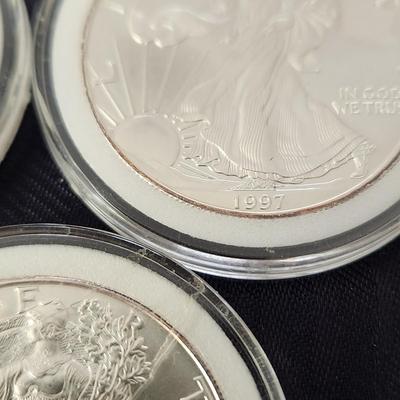 3 United States Mint American Eagle Proof Silver Bullion Coins 1996 2 1997