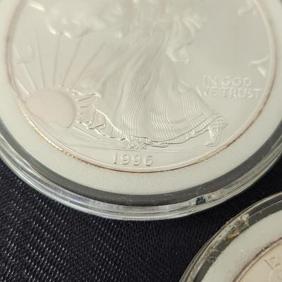 3 United States Mint American Eagle Proof Silver Bullion Coins 1996 2 1997