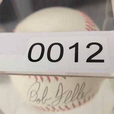 Bob Feller Signed Baseball In Collectors Case