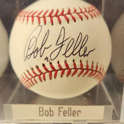 Bob Feller Signed Baseball In Collectors Case