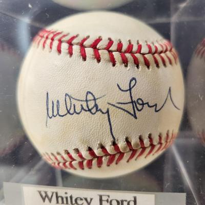 Whitey Ford Signed Baseball In Collectors Case